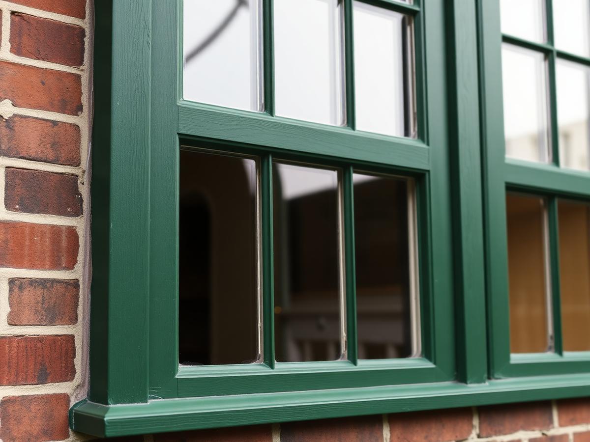 Buitenkozijn met houtrot en bladderende verf — na het schilderwerk (demonstratiebeeld)